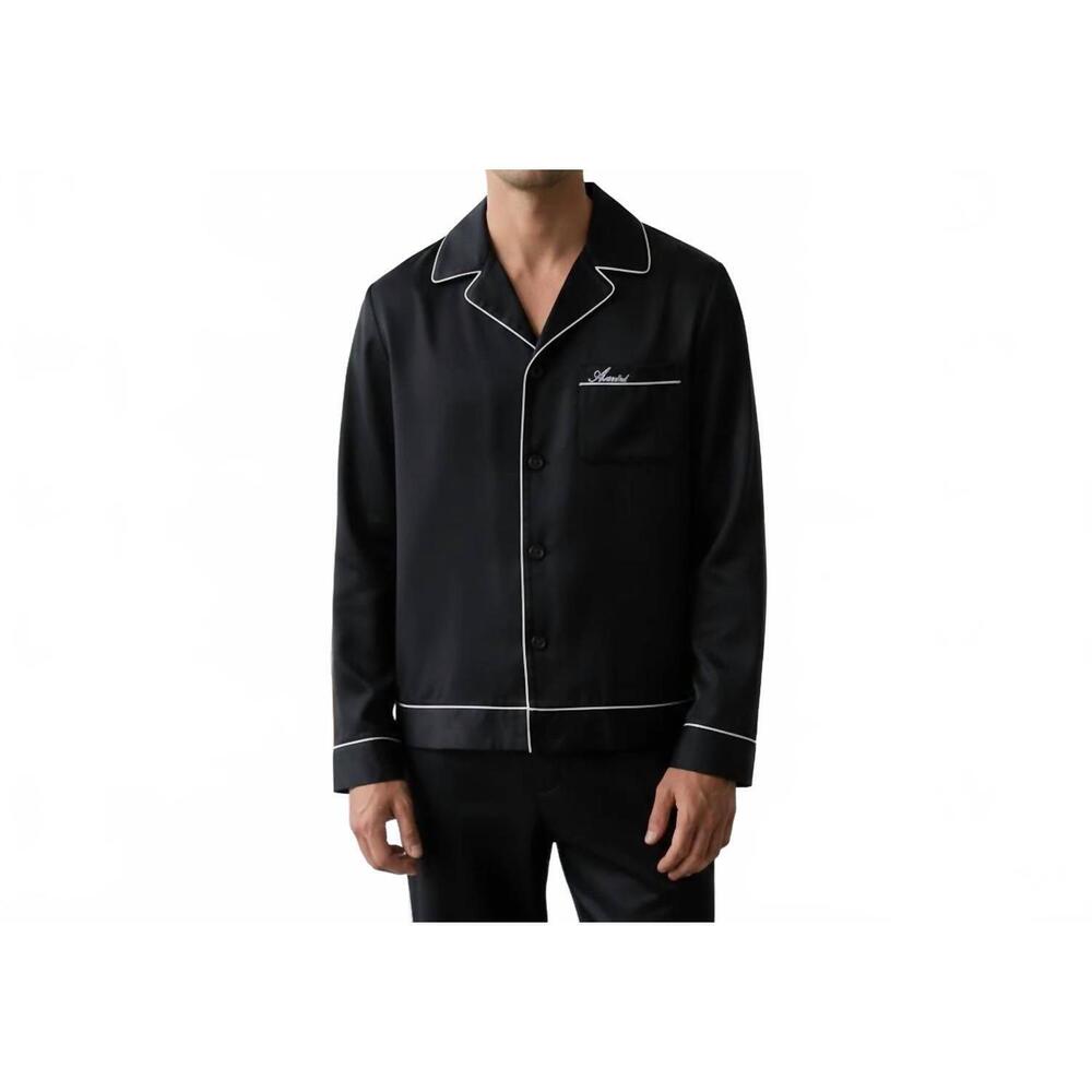 NEW AMIRI long sleeve pajama shirt in black